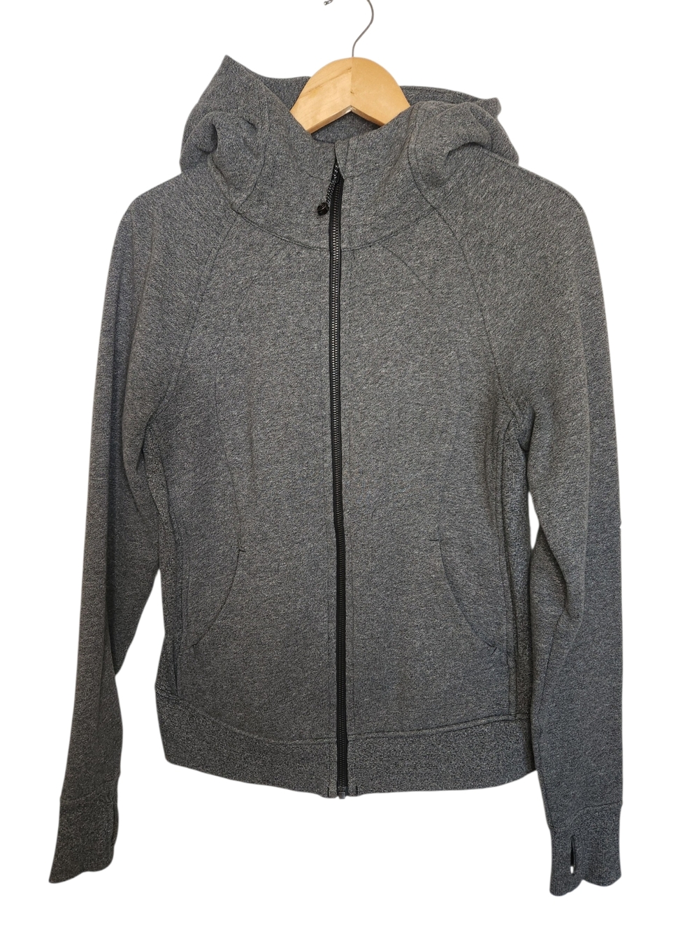 Lululemon Scuba Full Zip Hoodie Gray Size 8 Thumbholes Athleisure